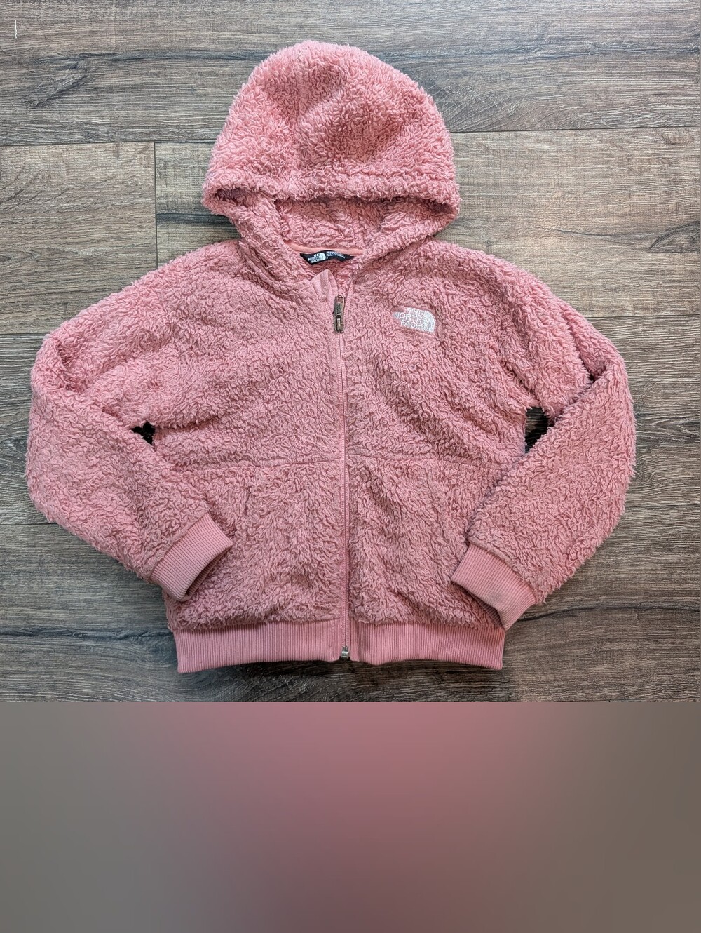 North Face Size 6 Campfire Fleece Hoodie Jacket Cozy Soft Dusty Rose Pink